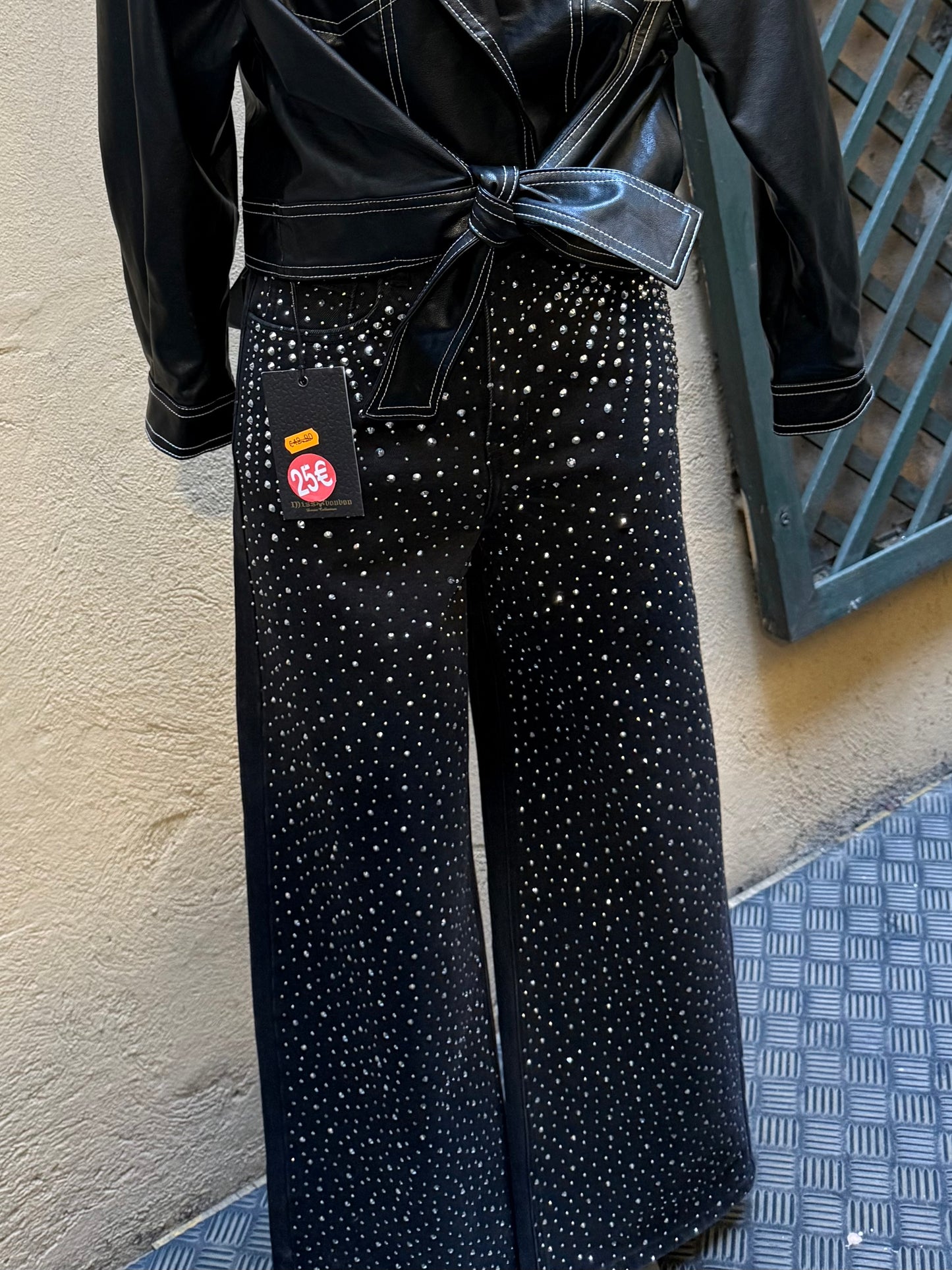 Pantalone Brillantinato Nero