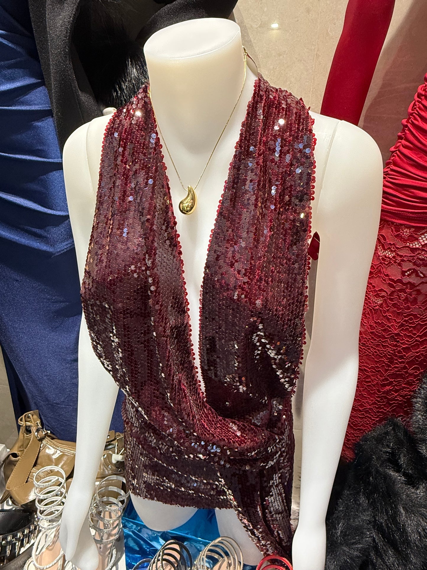 Vestito Shining Bordeaux