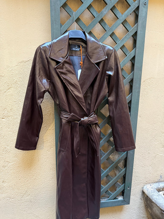 Giacca lungo in pelle