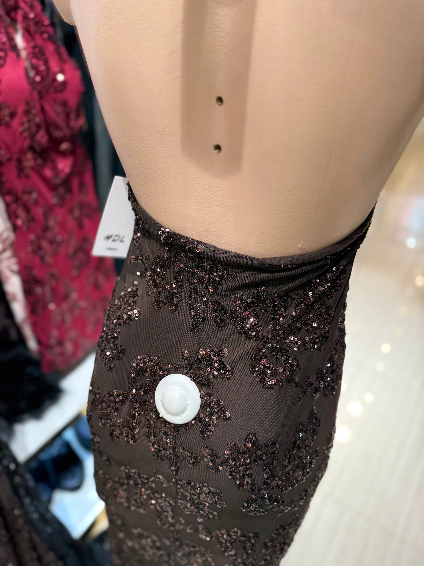 Vestito paillettes lungo curv