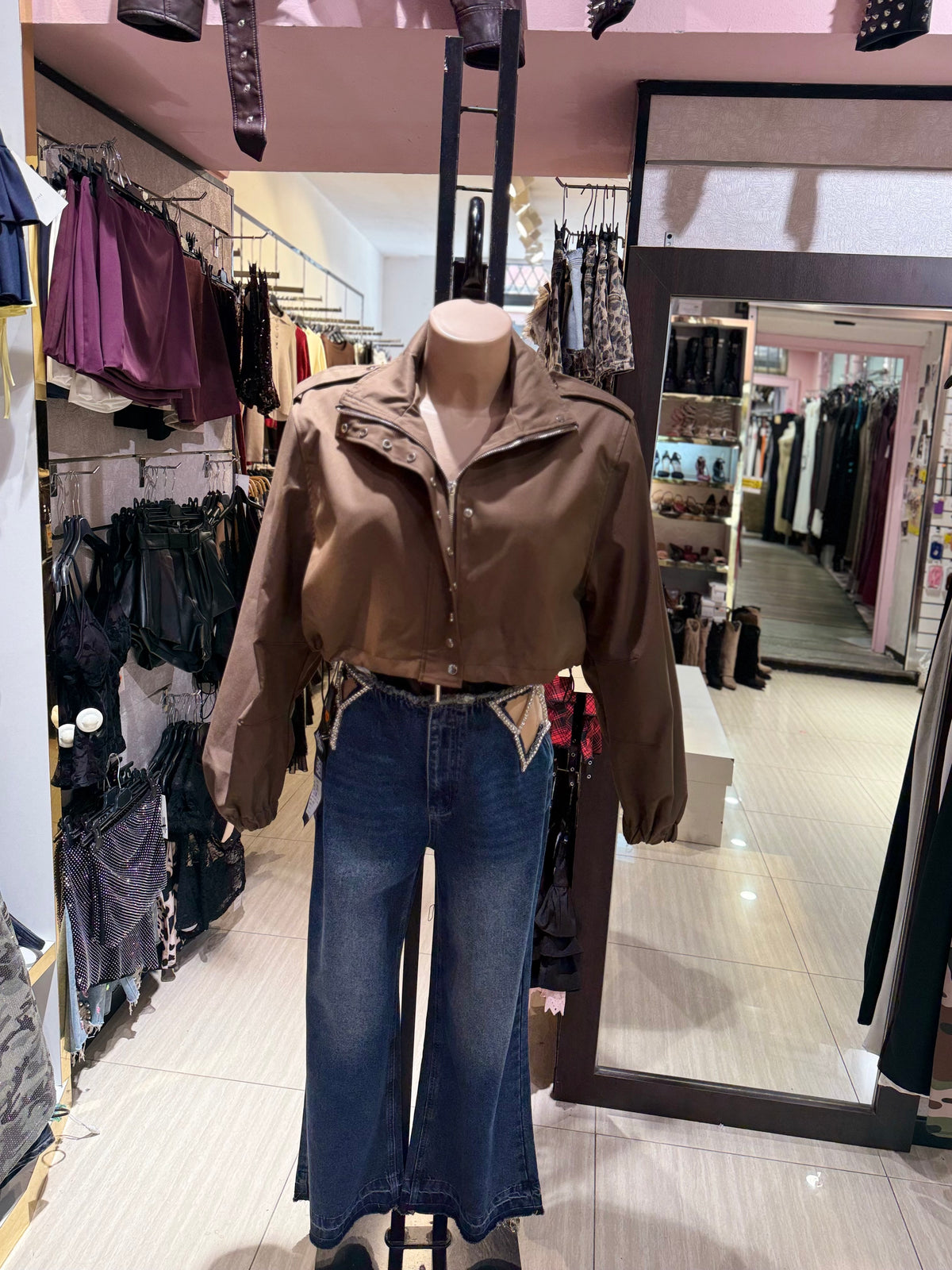 Jeans brillantine laterali