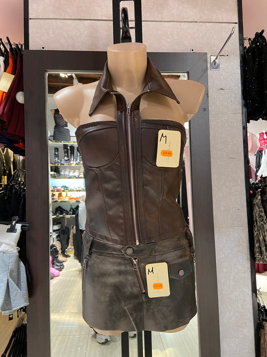 Top in ecopelle flor