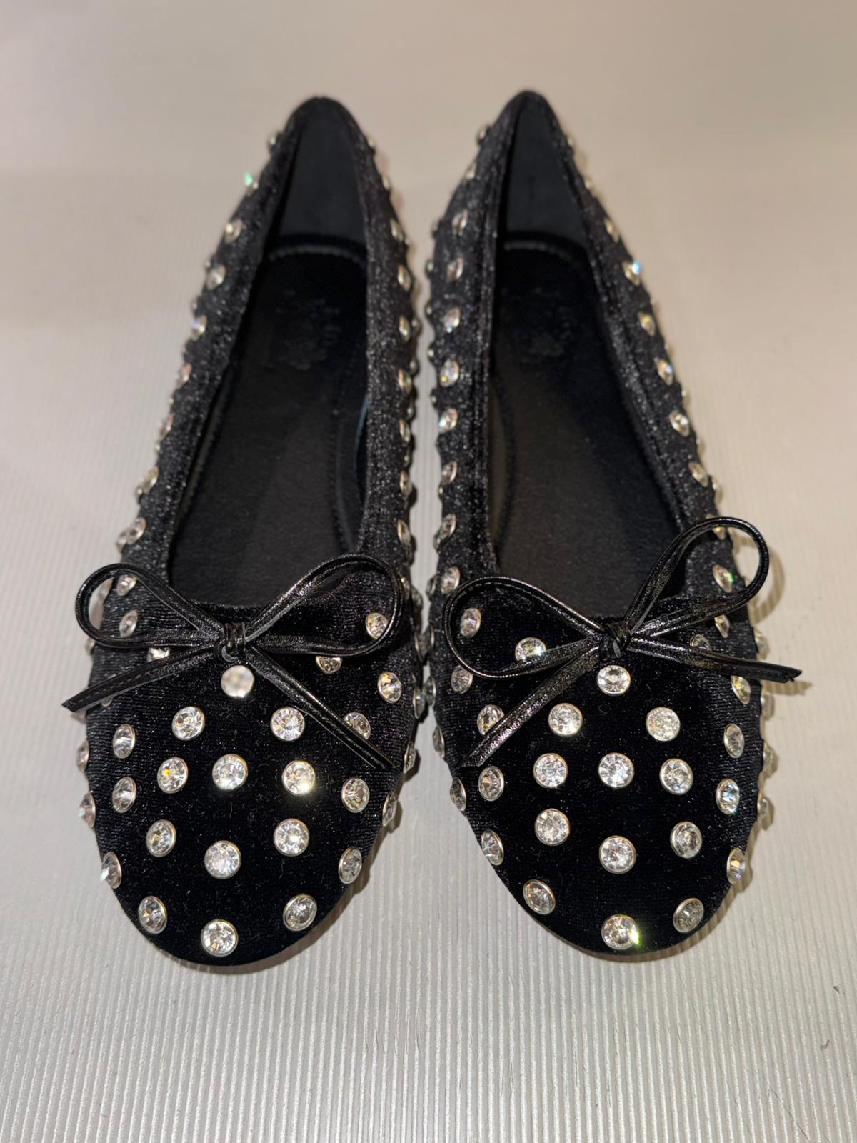 Ballerine glitter in gamoscio –