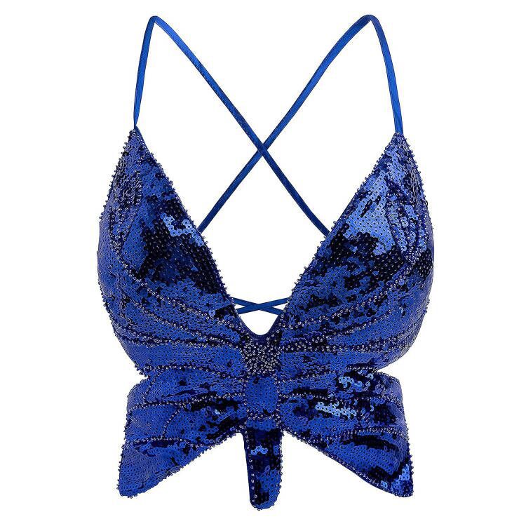 Top Farfalla Paillettes