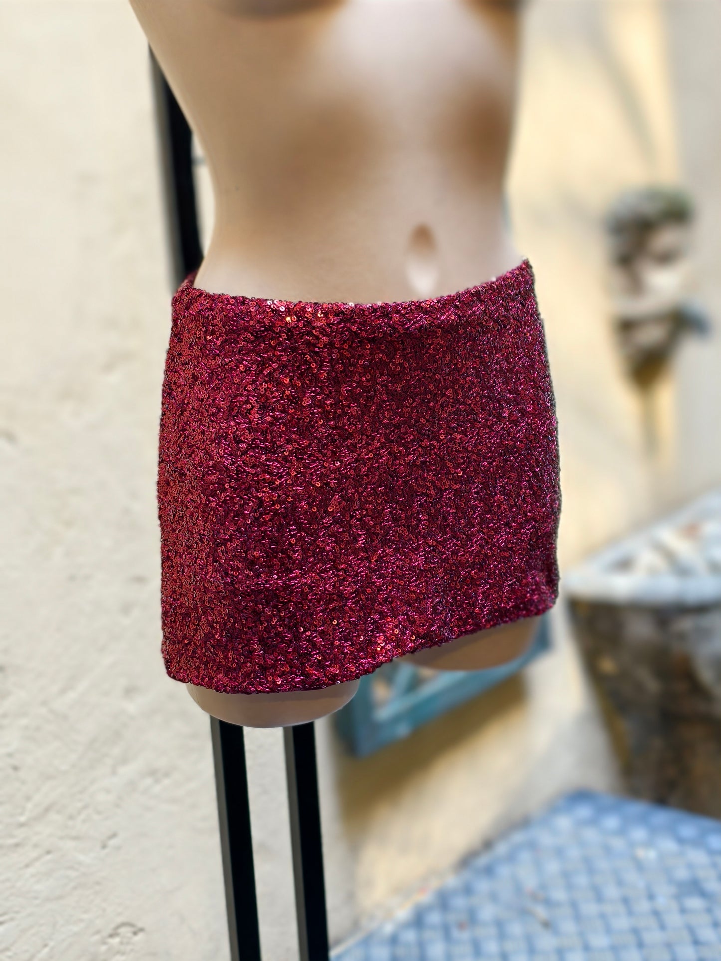 Mini gonna Paillettes con pantaloncino sotto