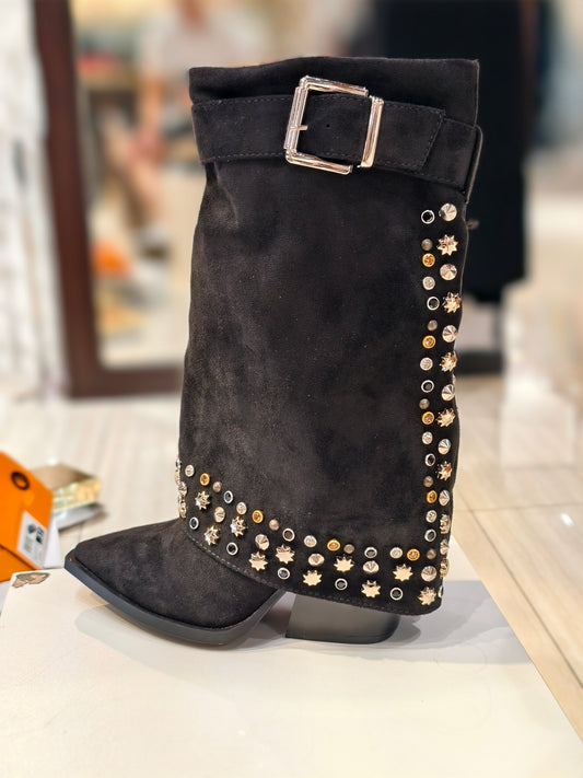 Stivali Camoscio con borchie