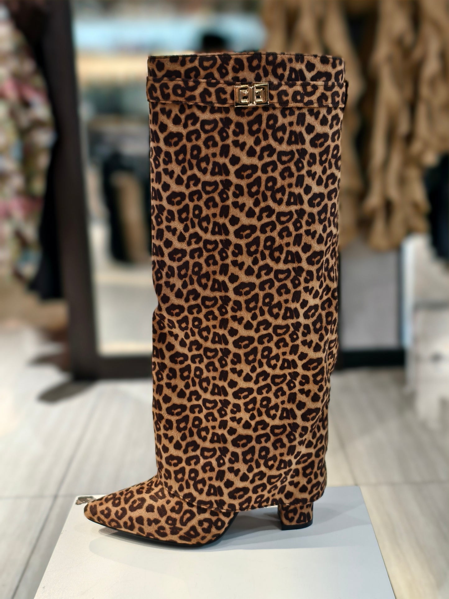 Stivali Leopardati camoscio