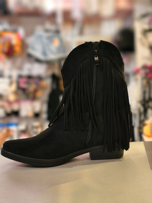 Stivaletto camoscio frangia