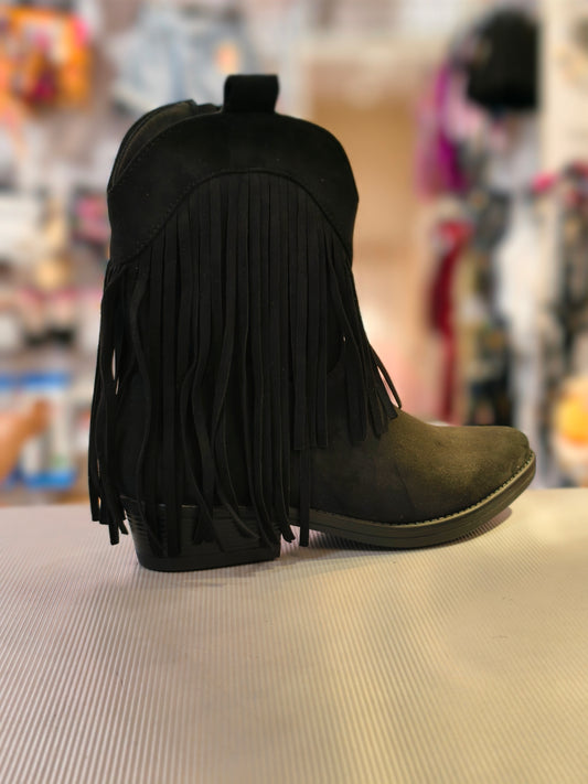 Stivaletto camoscio frangia