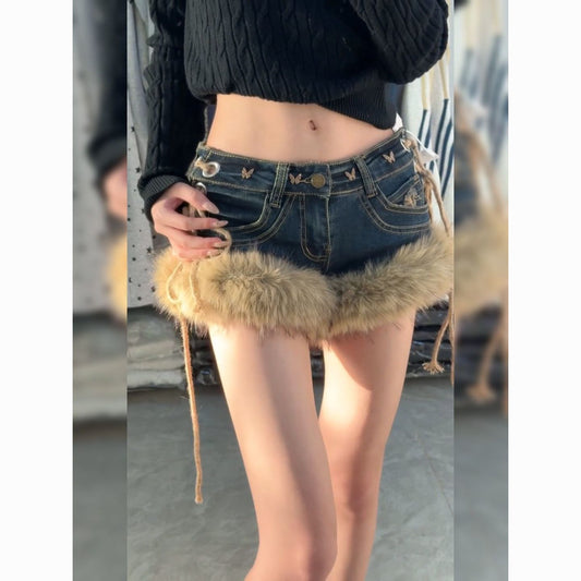 Pantaloncino peloso Butterfly