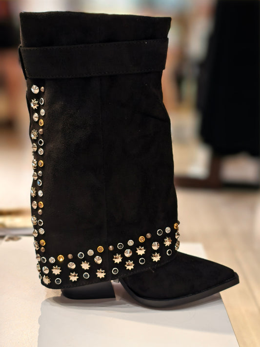 Stivali Camoscio con borchie