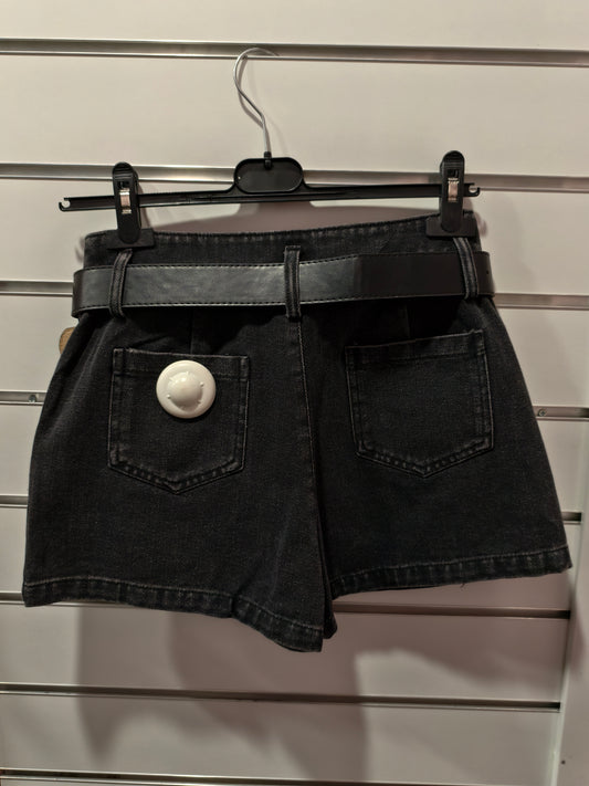 Gonna corto in jeans nero