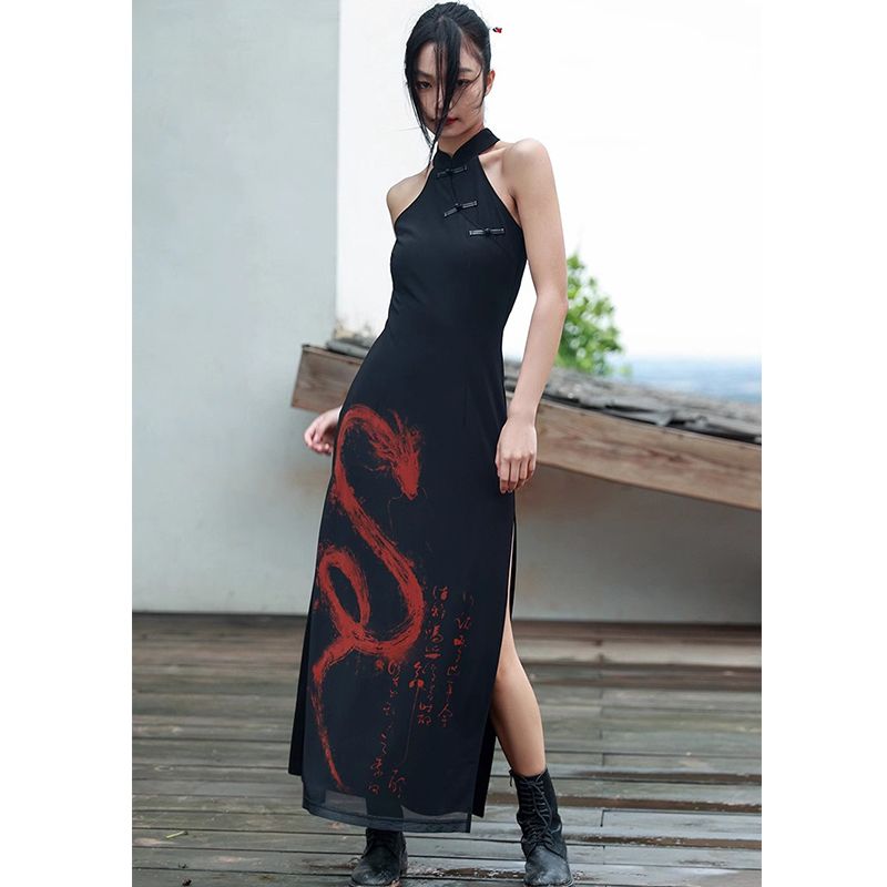 Vestito lungo Red dragon