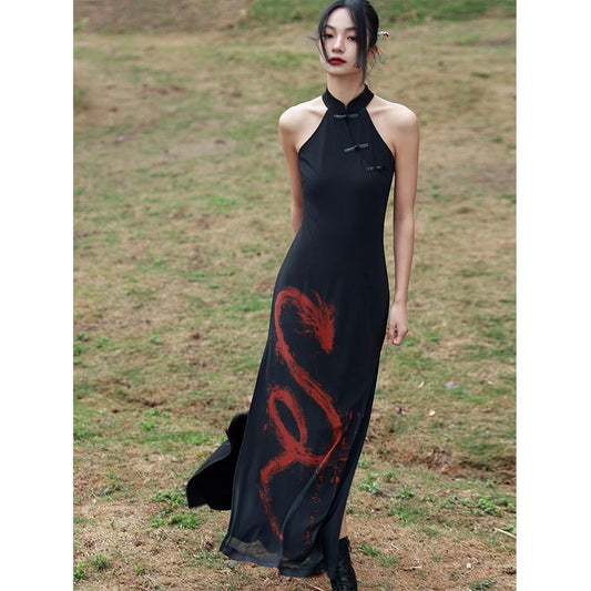 Vestito lungo Red dragon