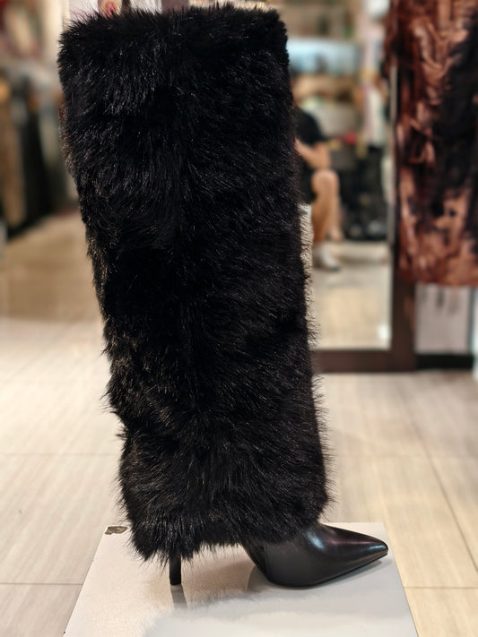 Stivali spillo peloso