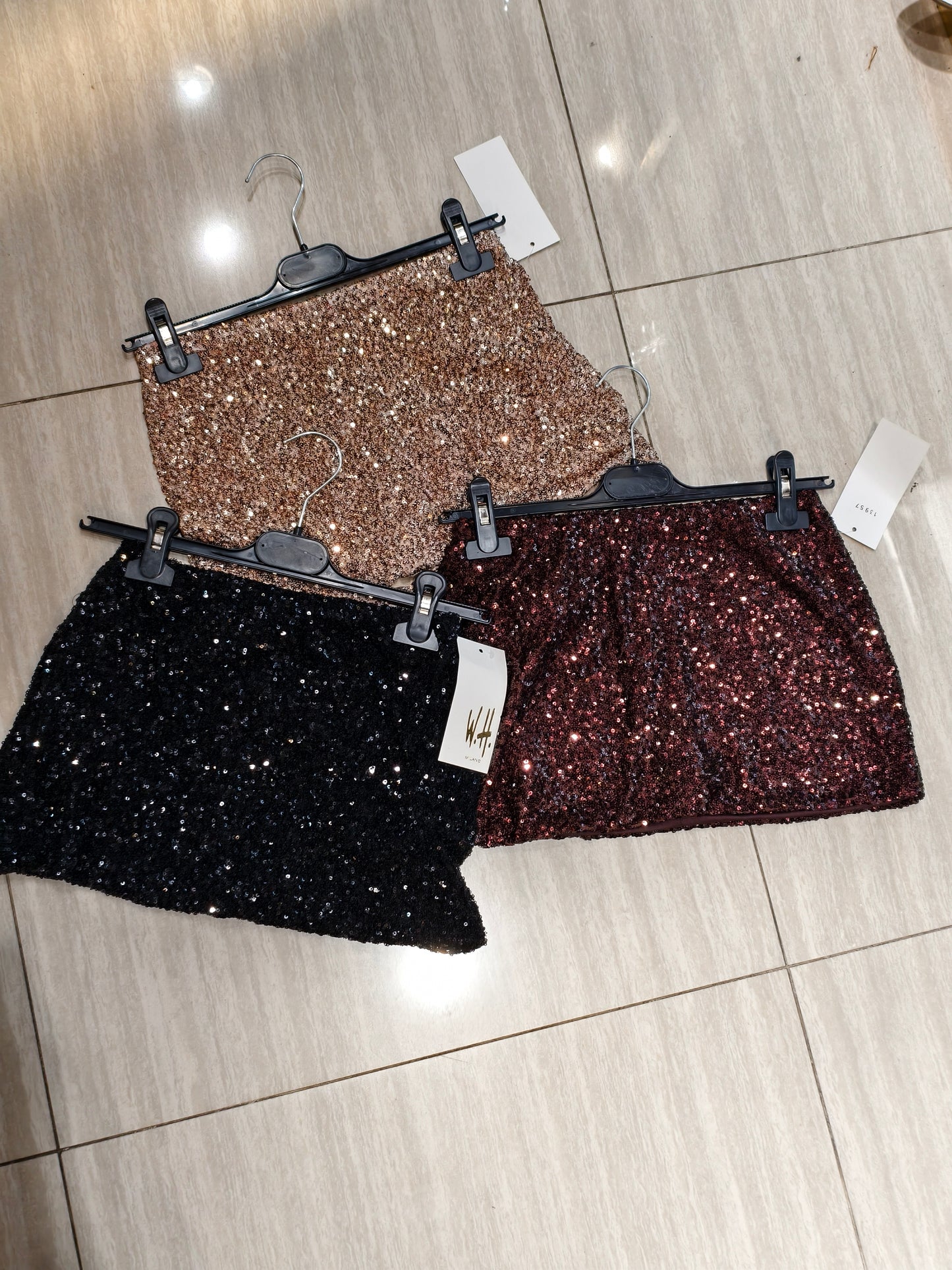 Mini gonna Paillettes con pantaloncino sotto