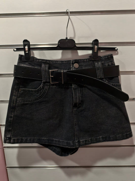 Gonna corto in jeans nero