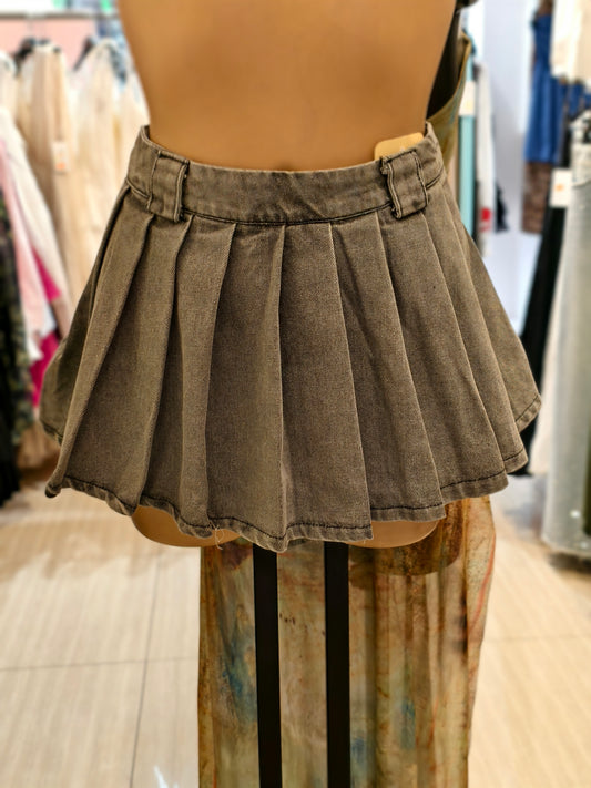Gray denim skirt