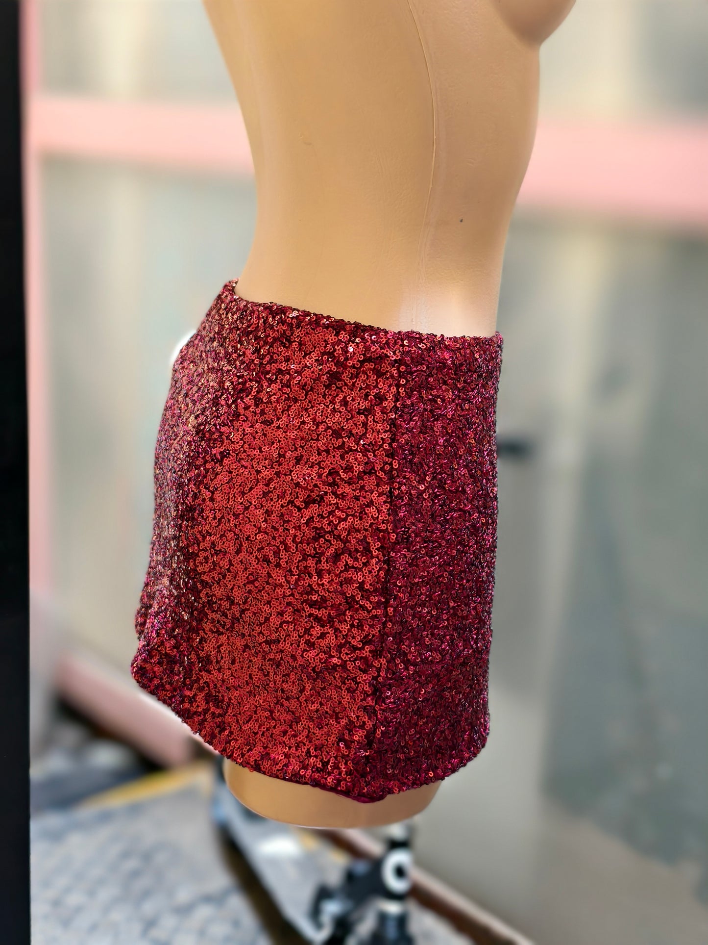 Mini gonna Paillettes con pantaloncino sotto