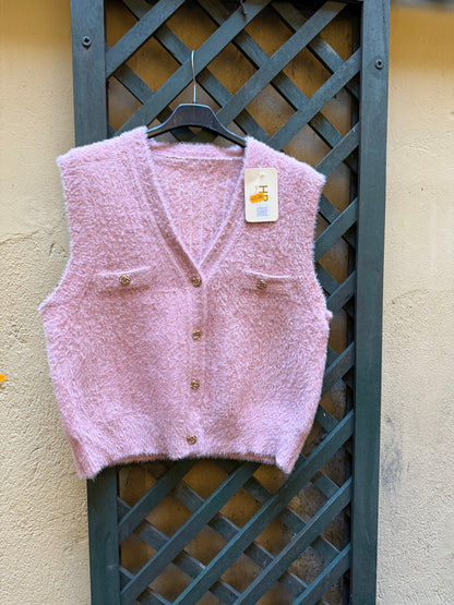 Gilet maglia con bottoni