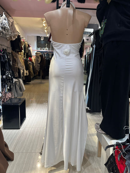 Abito lungo in raso aurora