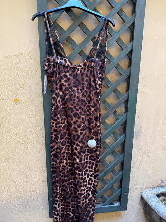 Vestito lungo leopardato