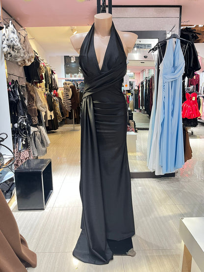 Abito lungo in raso aurora