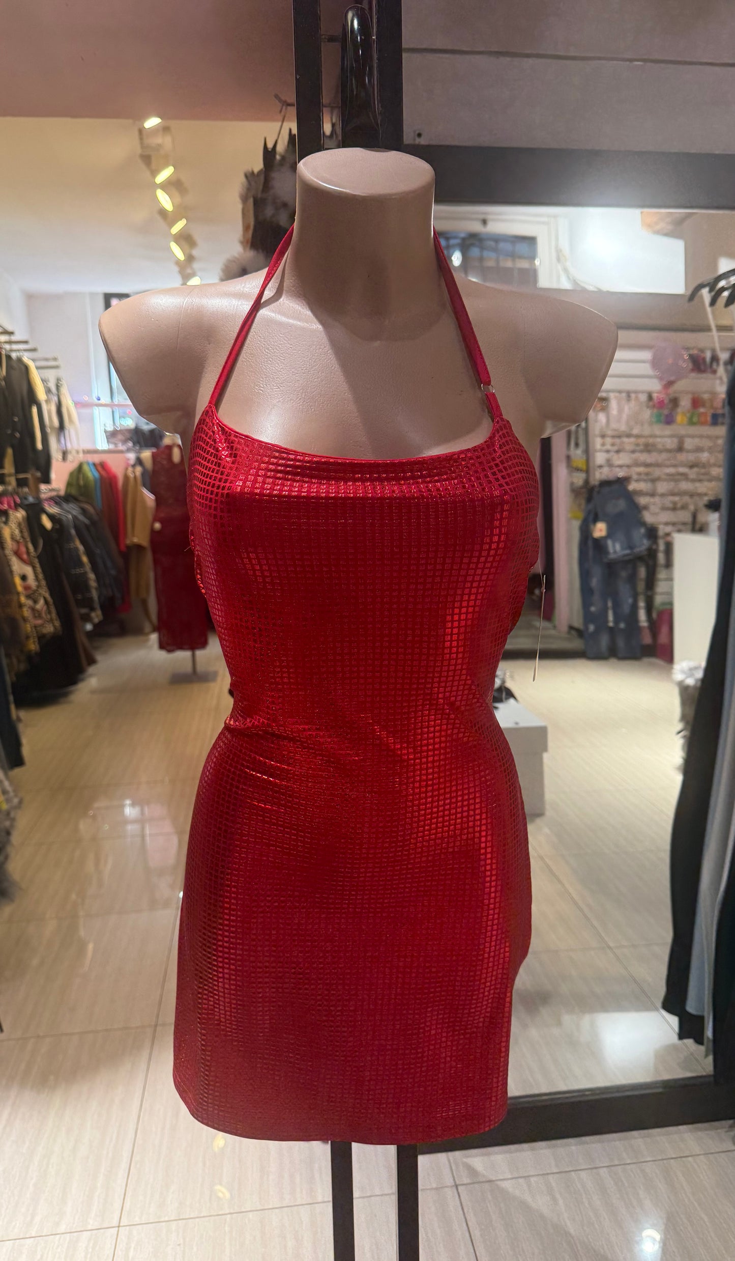 Vestito corto lucido