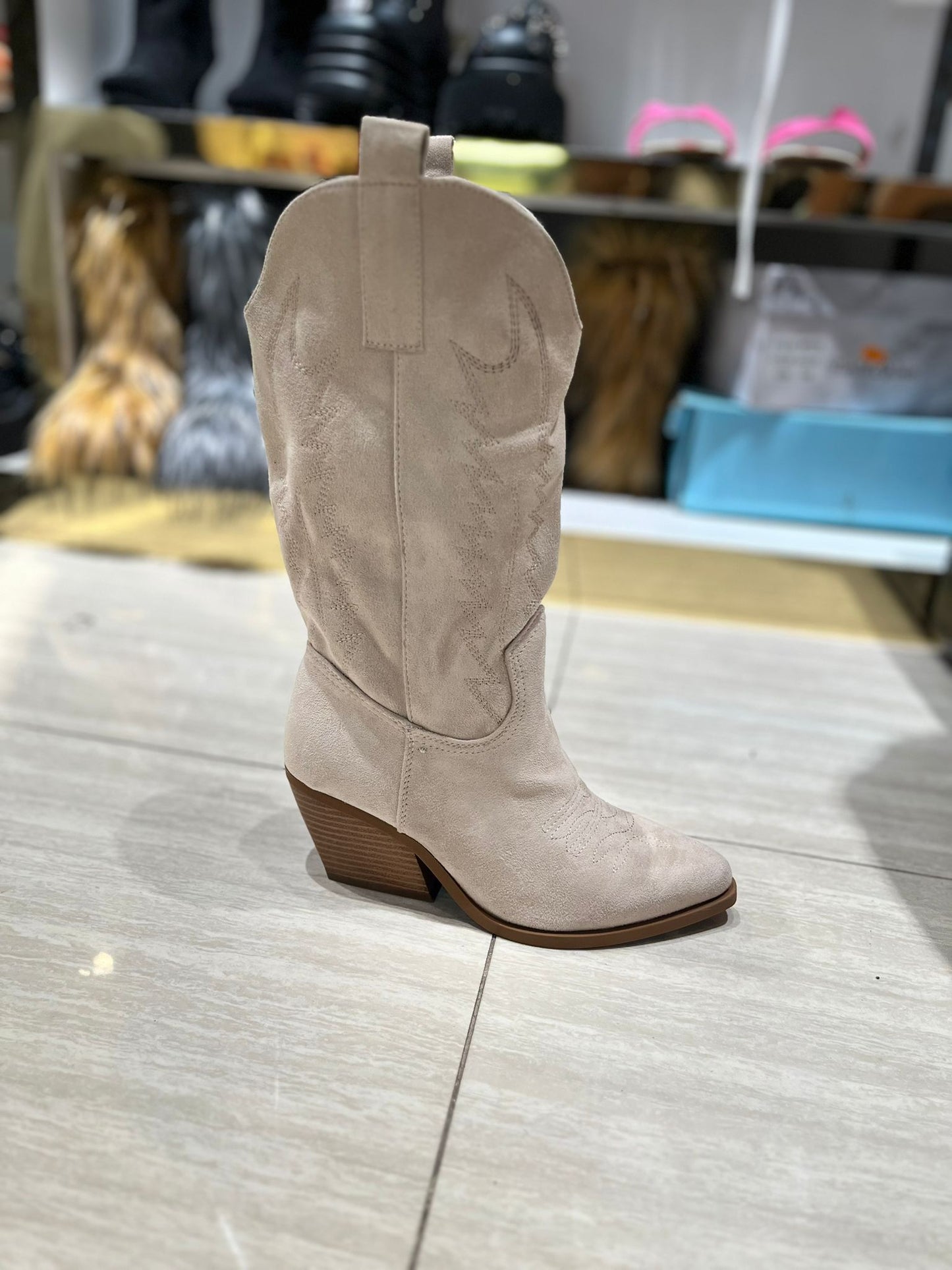 Stivale Texano Basso in camoscio