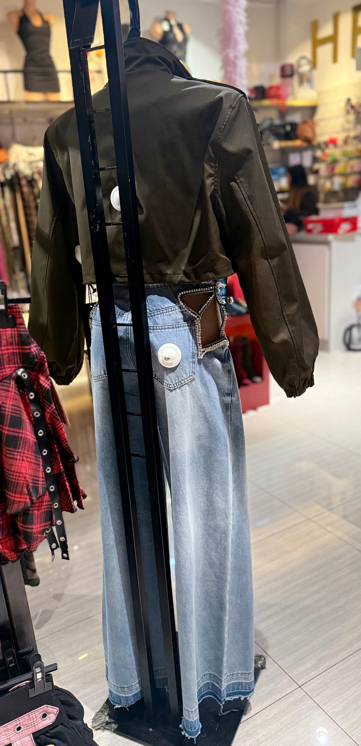 Jeans brillantine laterali
