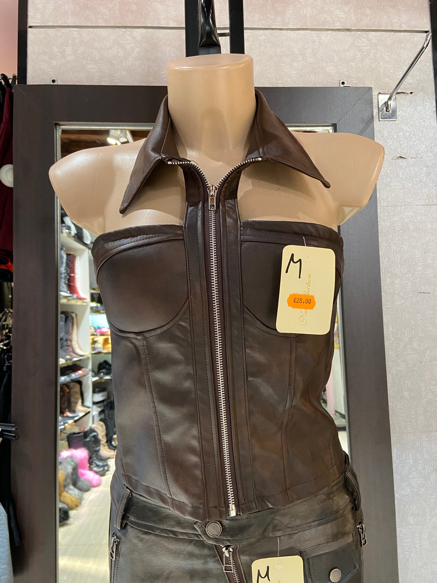 Top in ecopelle flor