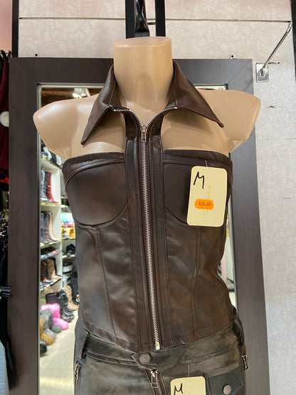 Top in ecopelle flor