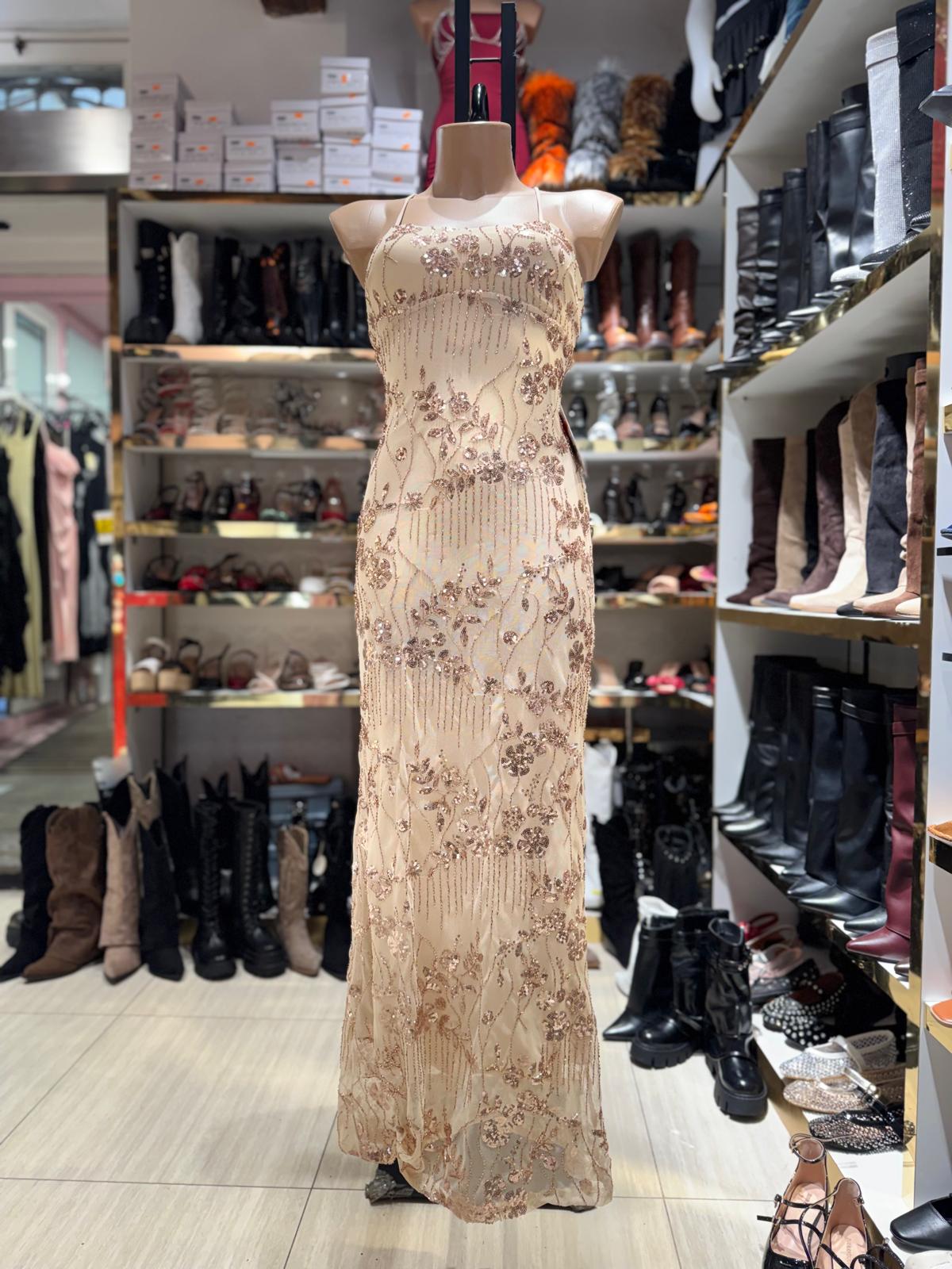 Vestito lungo brillantinato