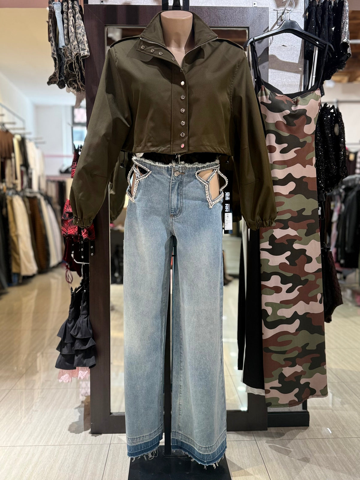 Jeans brillantine laterali