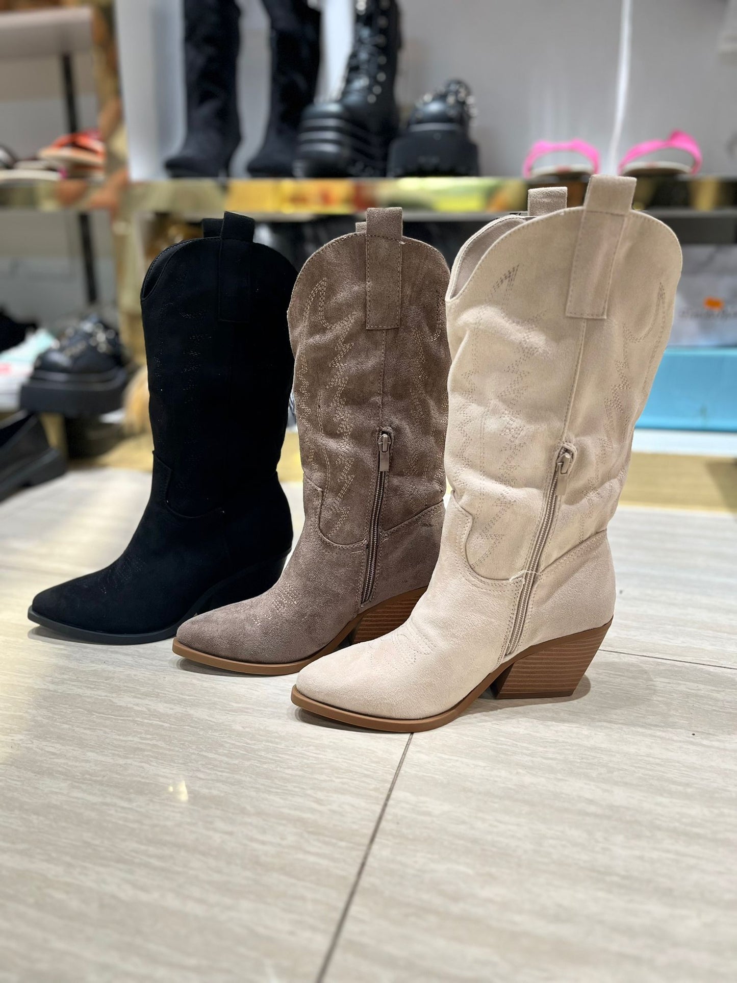 Stivale Texano Basso in camoscio