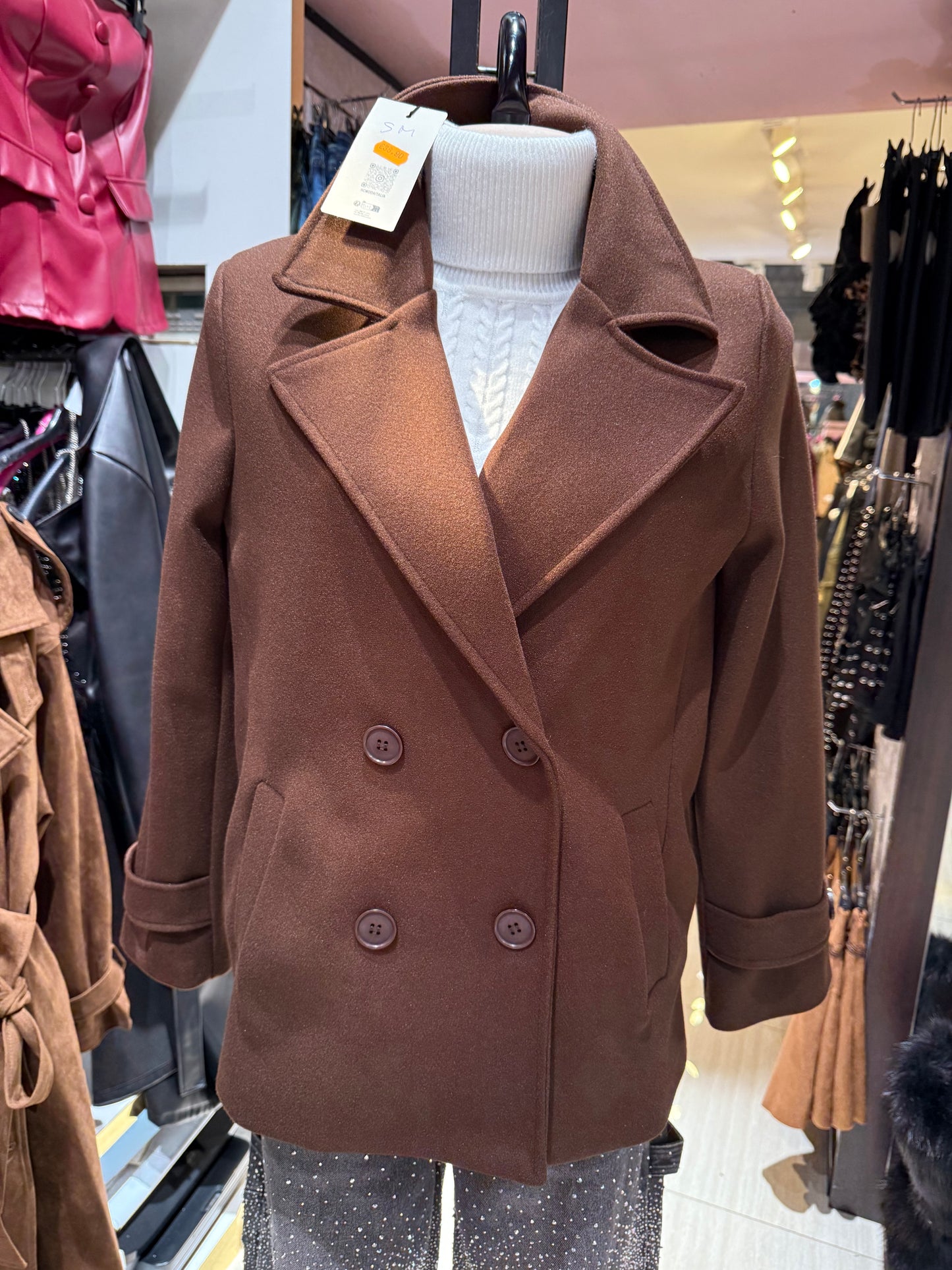 Giacca elegante corto effetto lana