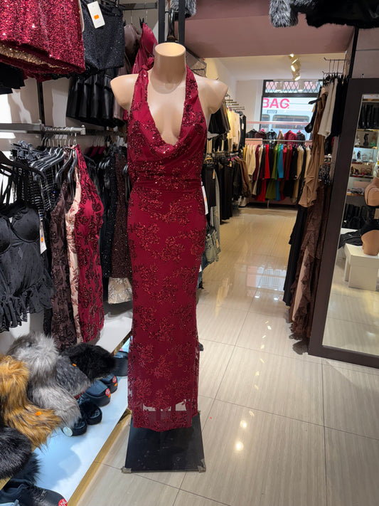 Vestito paillettes lungo siero