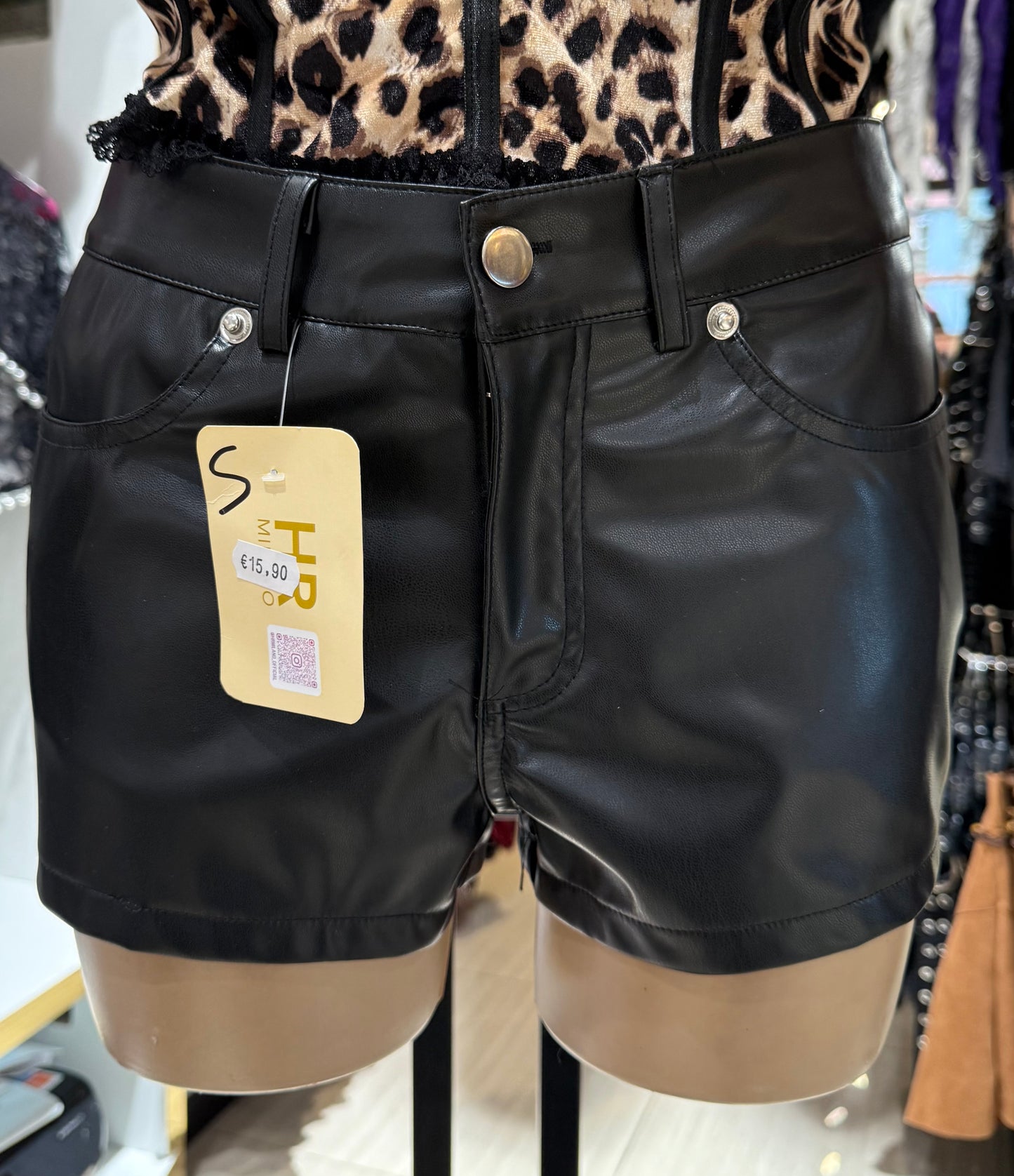 Pantaloncino Nero pelle