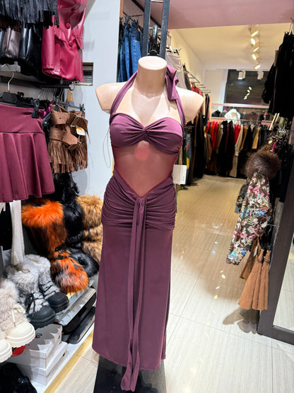 Vestito lungo raso classic