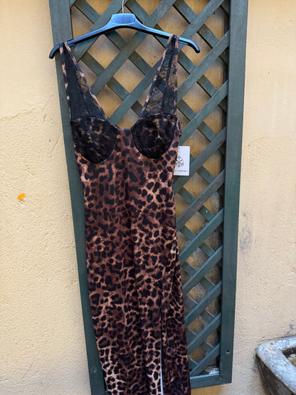 Vestito lungo leopardato