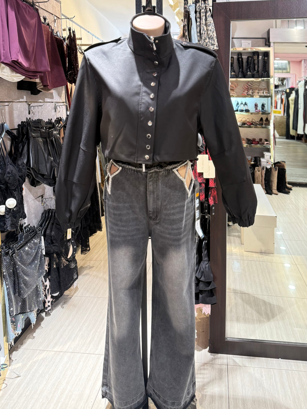 Jeans brillantine laterali