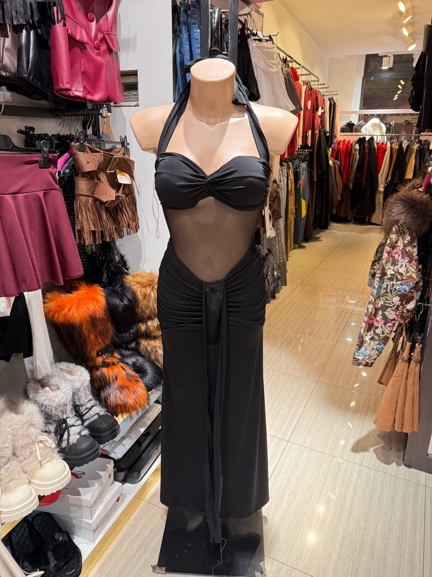 Vestito lungo raso classic