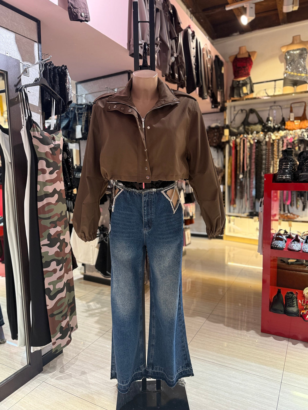 Jeans brillantine laterali