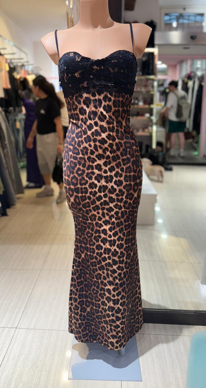 Vestito Lungo Leopardato