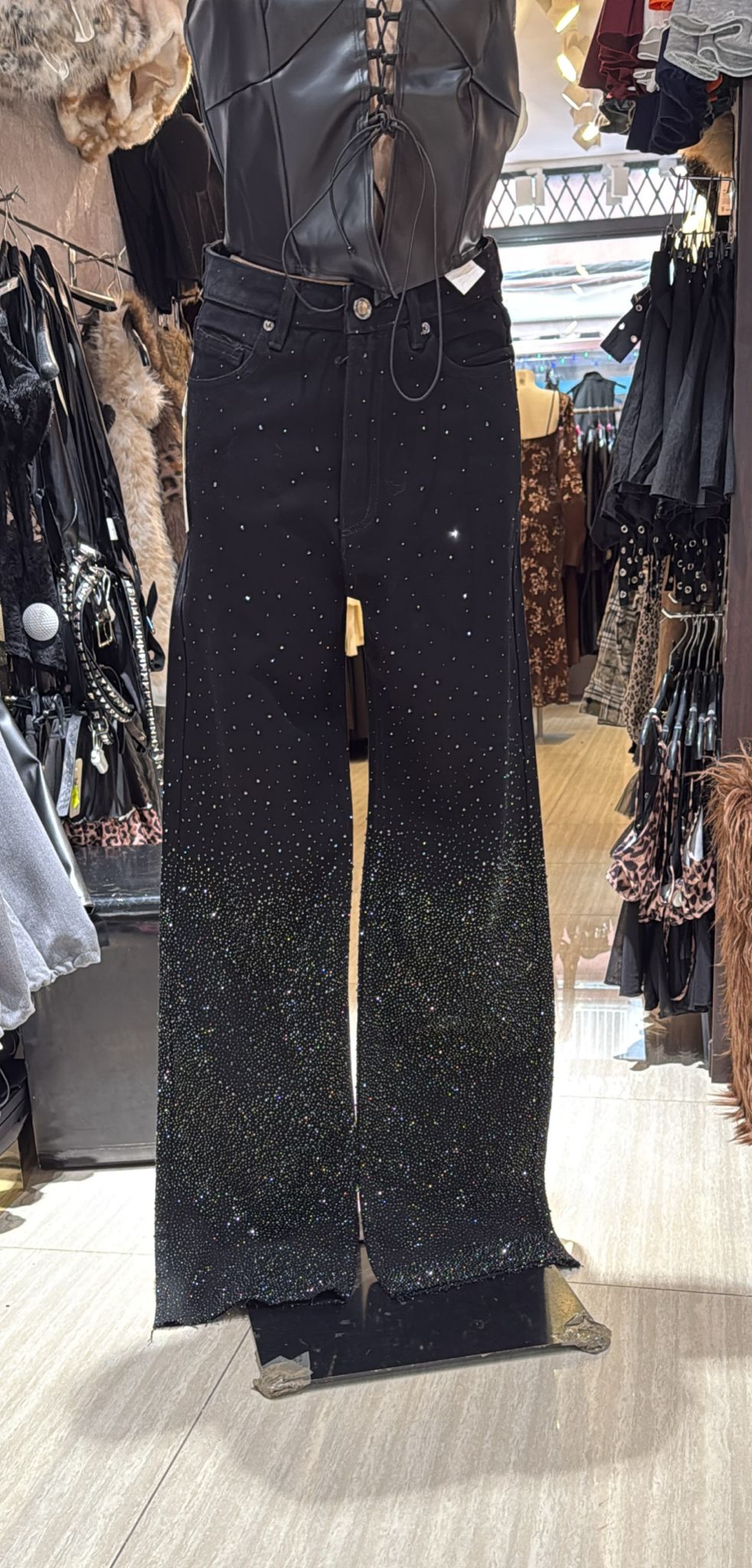 Pantaloni brillantinati