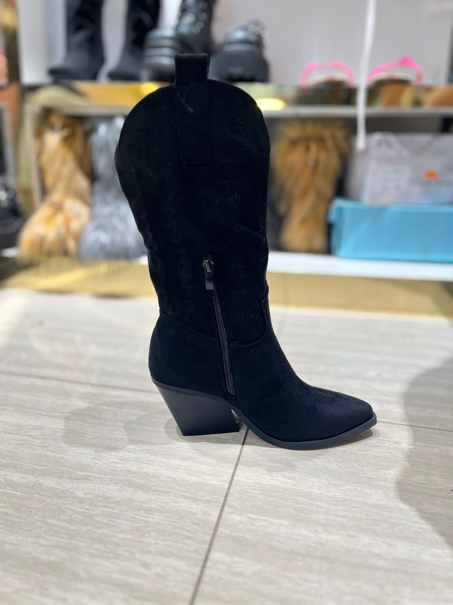 Stivale Texano Basso in camoscio