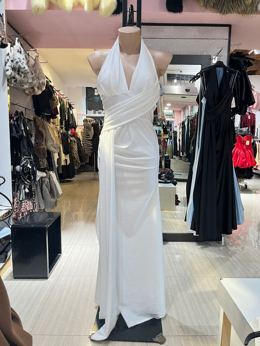 Abito lungo in raso aurora