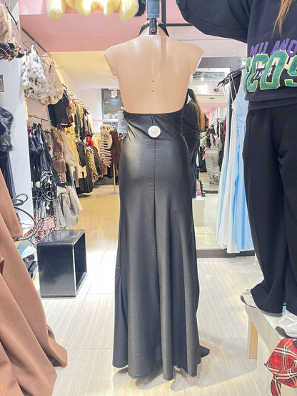 Abito lungo in raso aurora