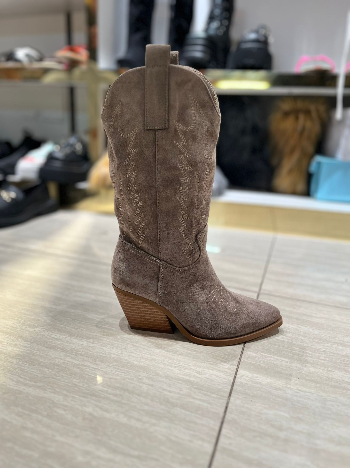 Stivale Texano Basso in camoscio