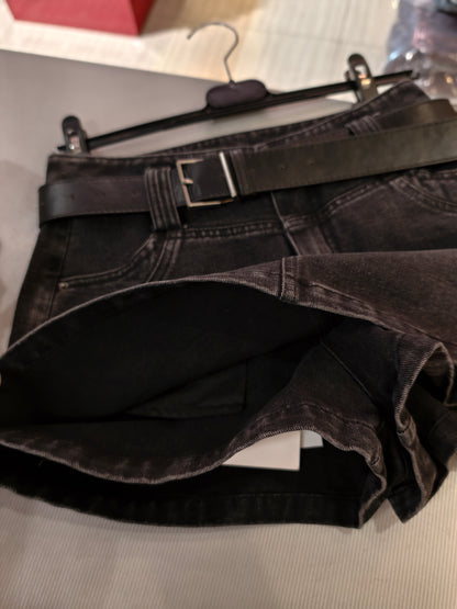 Gonna corto in jeans nero